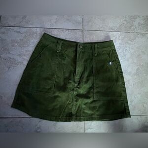 Green A-Line Mini Skirt for Casual Wear